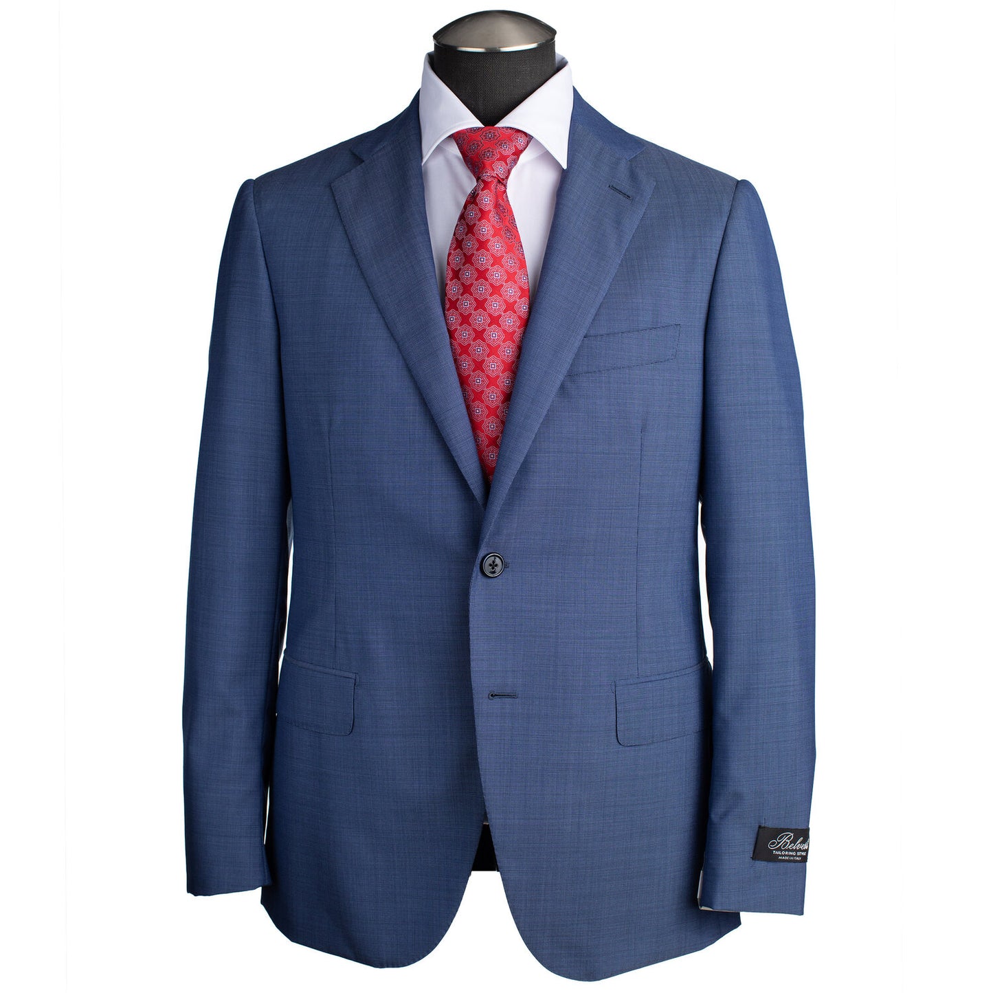Belvest Super 120 Suit in Solid Light Blue