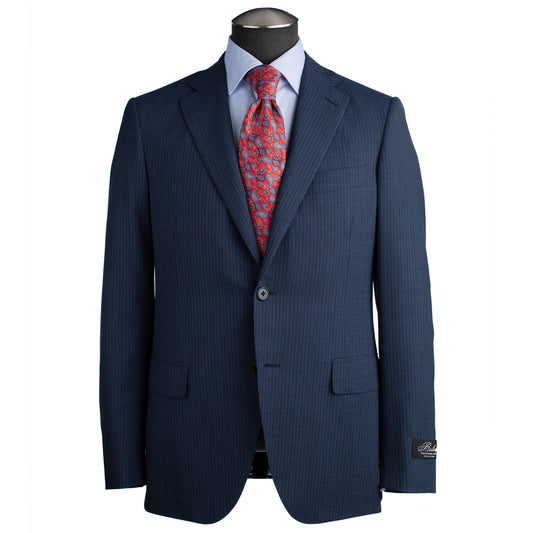 Belvest Super 130 Suit in Mid Blue Tone-on-Tone