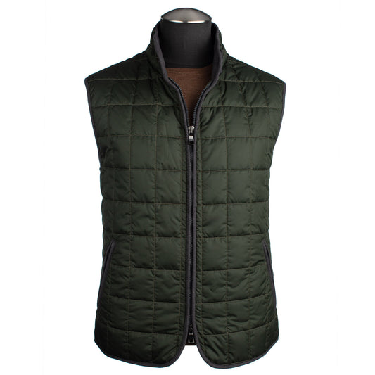 Waterville Water Repellent Quilted Nylon Vest in Forest Green