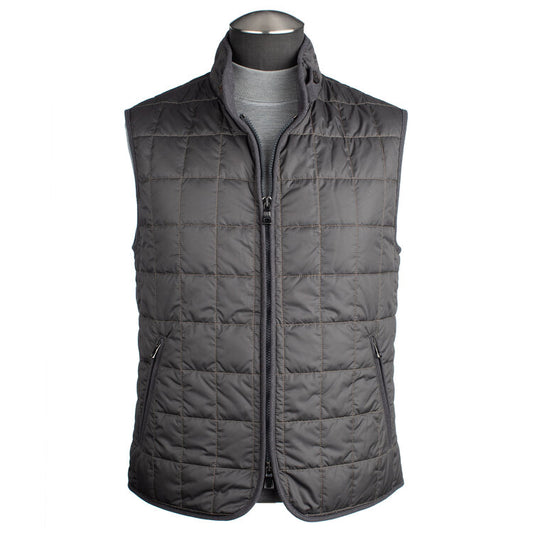 Waterville Water Repellent Quilted Nylon Vest in Carbon
