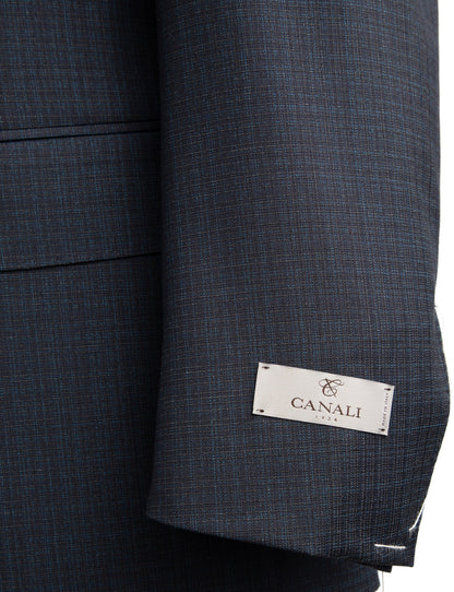 Canali Siena Model Impeccable Wool Suit in Blended Blue Check