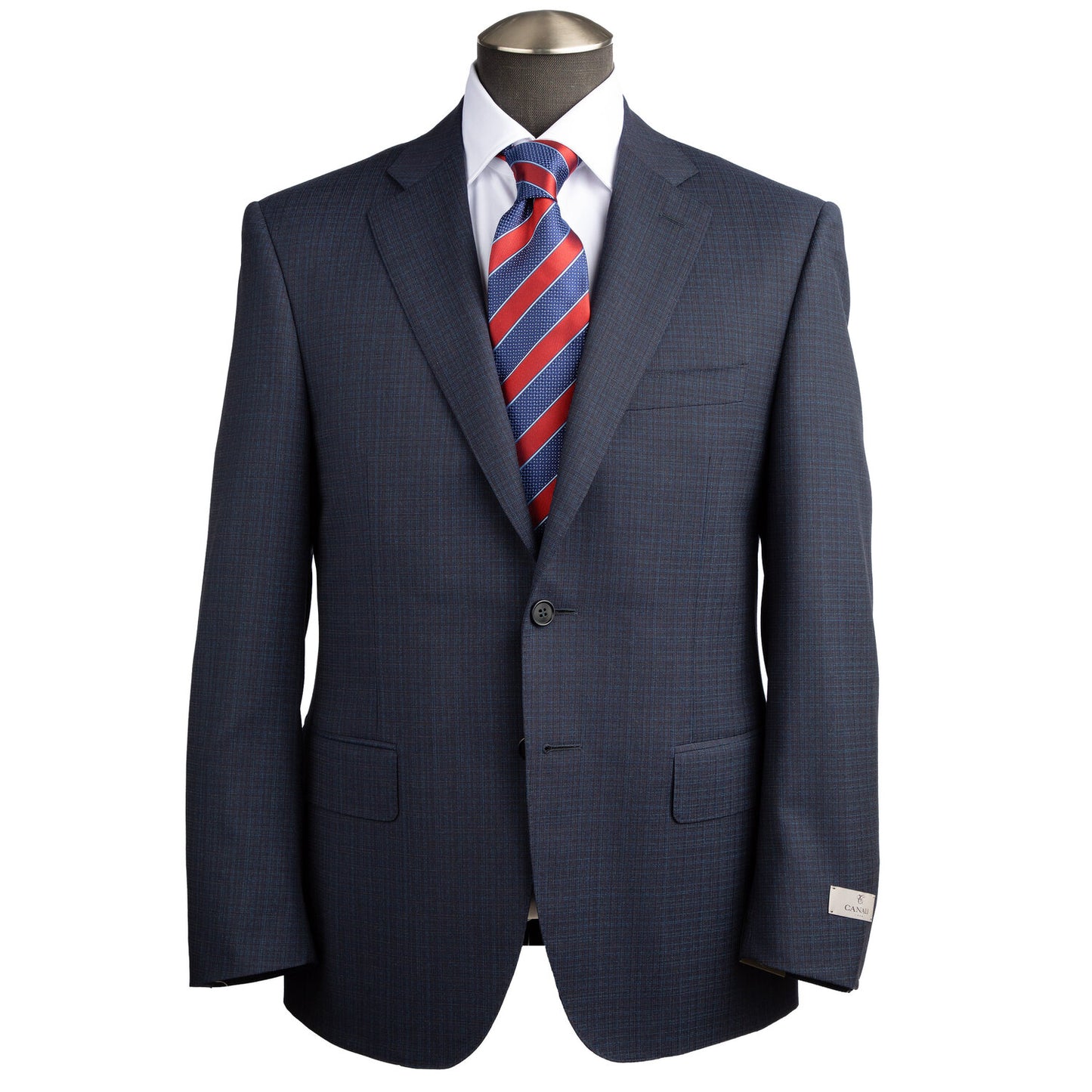 Canali Siena Model Impeccable Wool Suit in Blended Blue Check