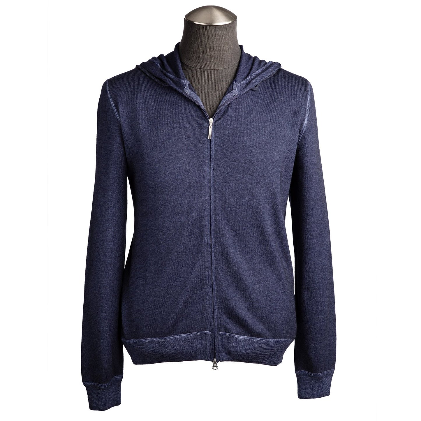 Gran Sasso Vintage Cardigan Hoodie in Denim Blue