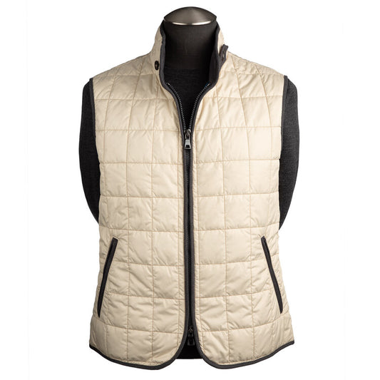 Waterville Water Repellent Quilted Nylon Vest in Eggshell