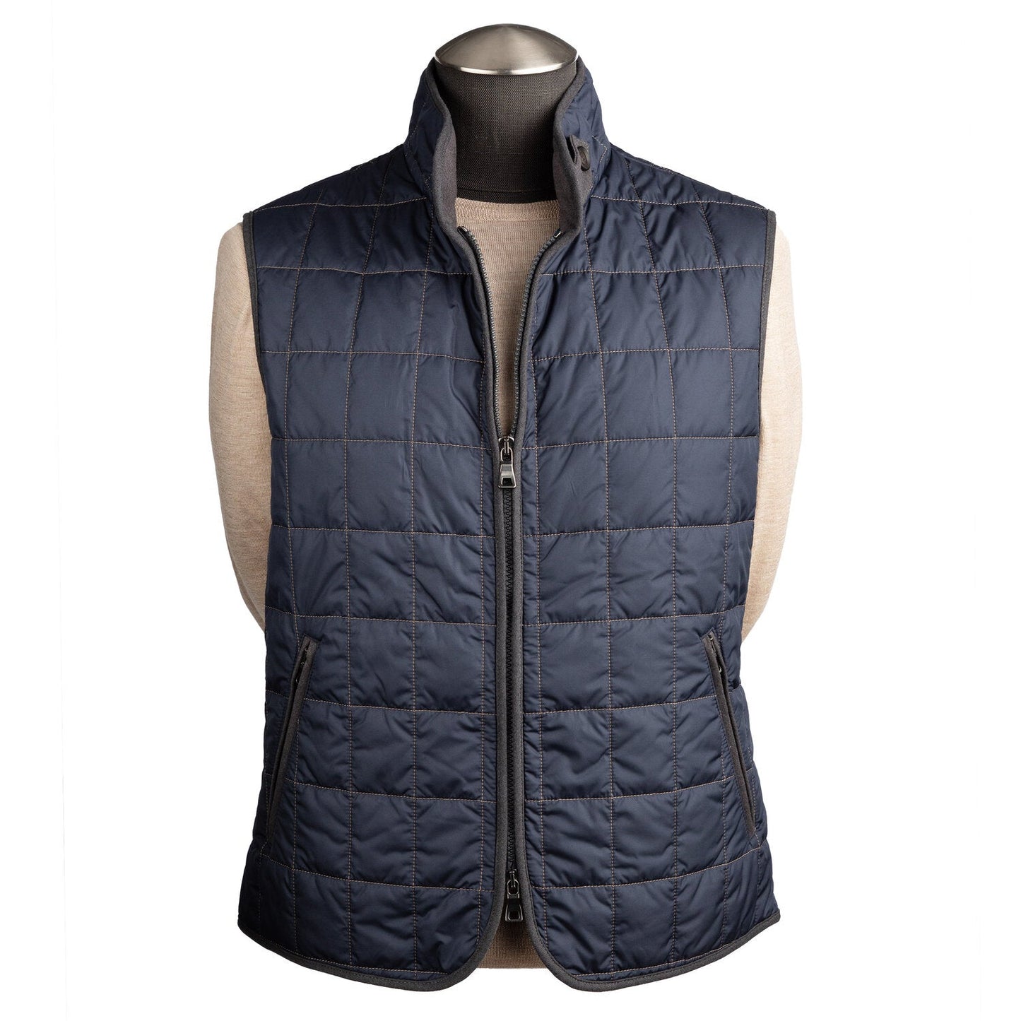 Waterville Water Repellent Quilted Nylon Vest in Navy