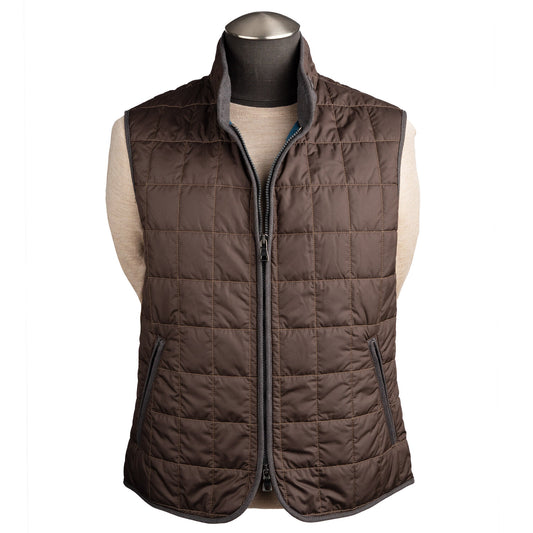 Waterville Water Repellent Quilted Nylon Vest in Chocolate Brown