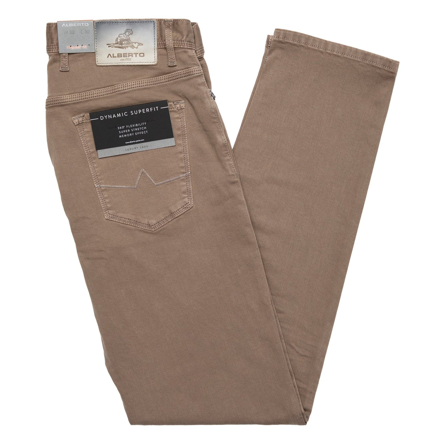 Alberto Jeans Pipe Regular Fit 1383-520 Colored Denim Jeans in Khaki