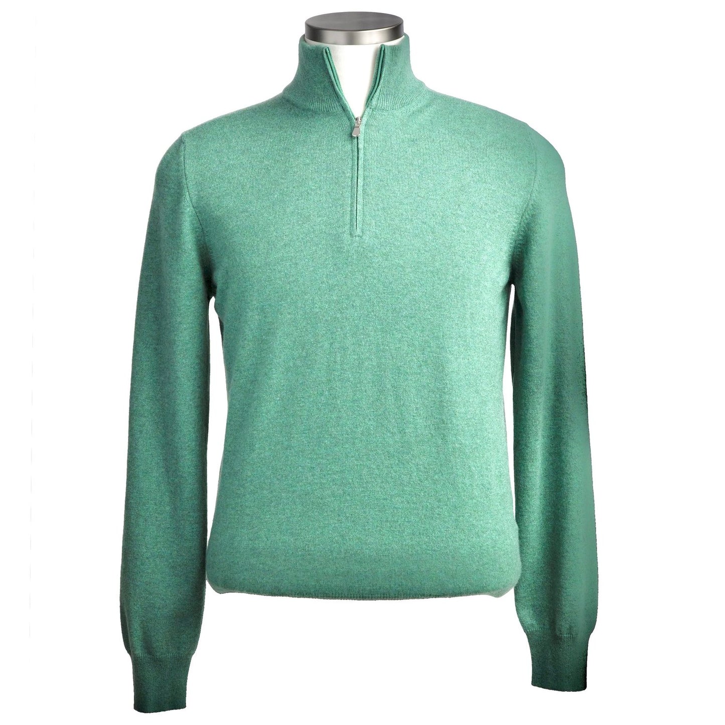 Gran Sasso 100% Cashmere Quarter-Zip Sweater in Pistachio