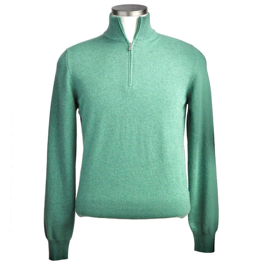 Gran Sasso 100% Cashmere Quarter-Zip Sweater in Pistachio
