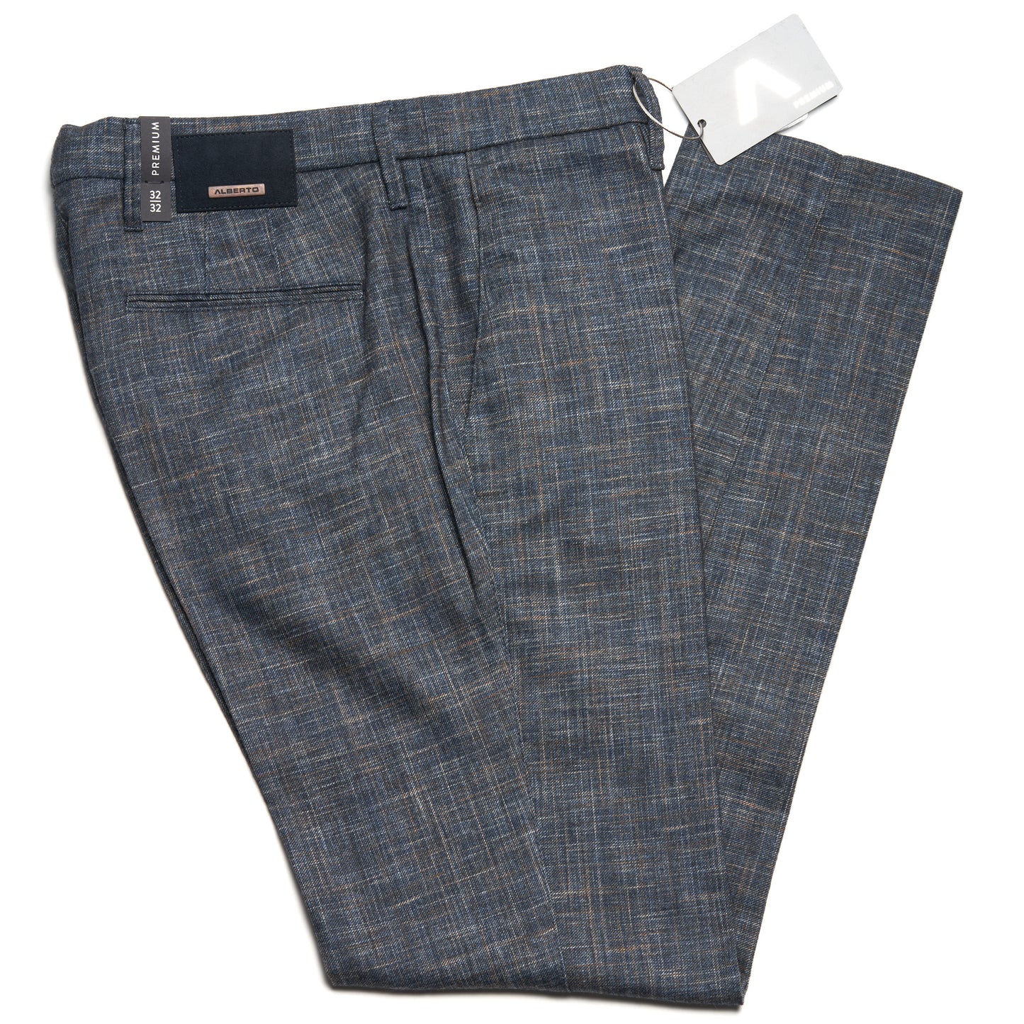 Alberto Rob Regular Fit in Jersey Check Pattern Navy