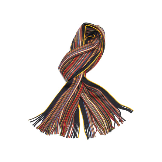 Colorful Pencil Stripe Wool Knit Scarf with Fringe-02