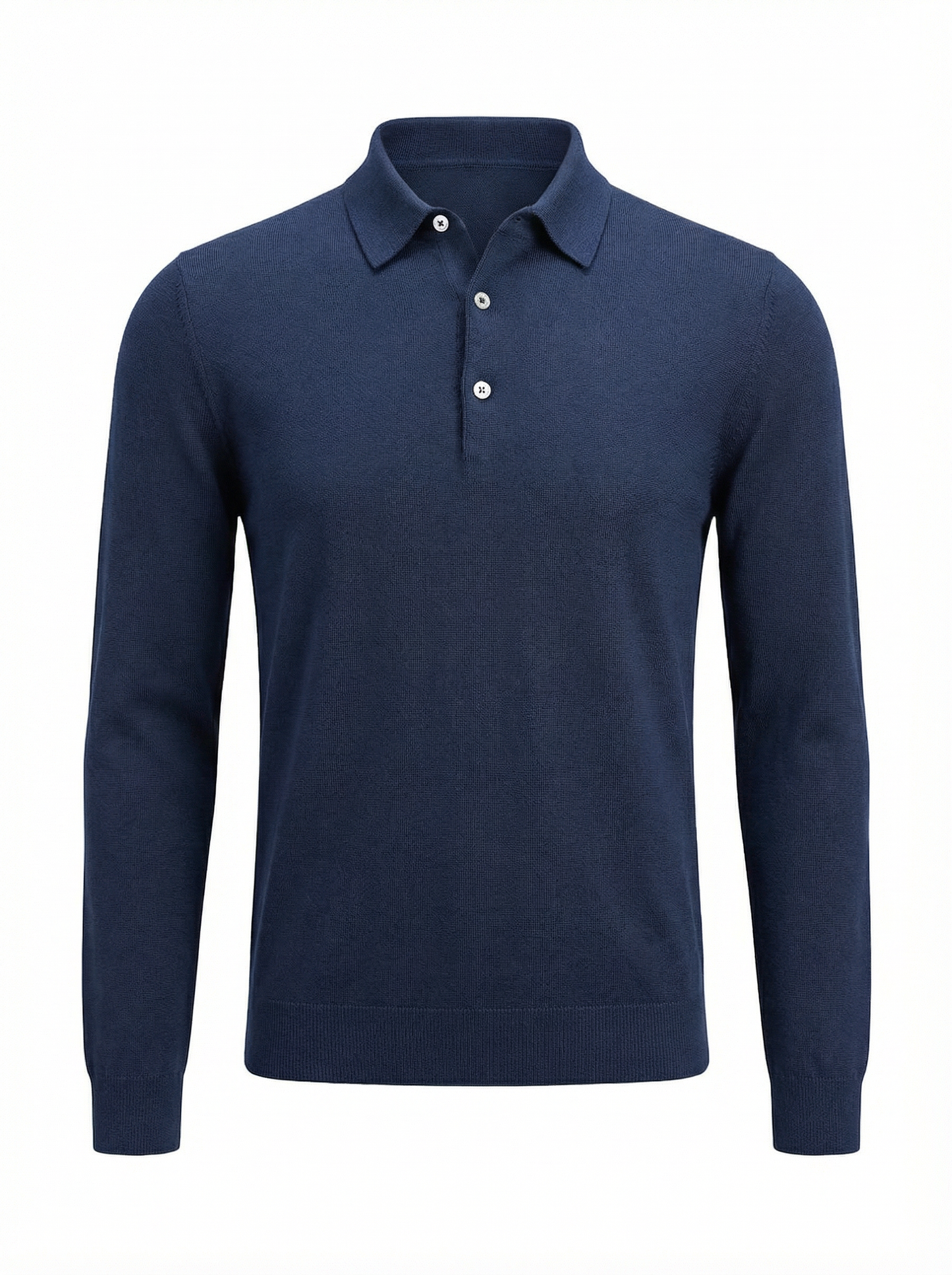 Gran Sasso Silk and Merino Wool Polo Sweater in Mid Blue