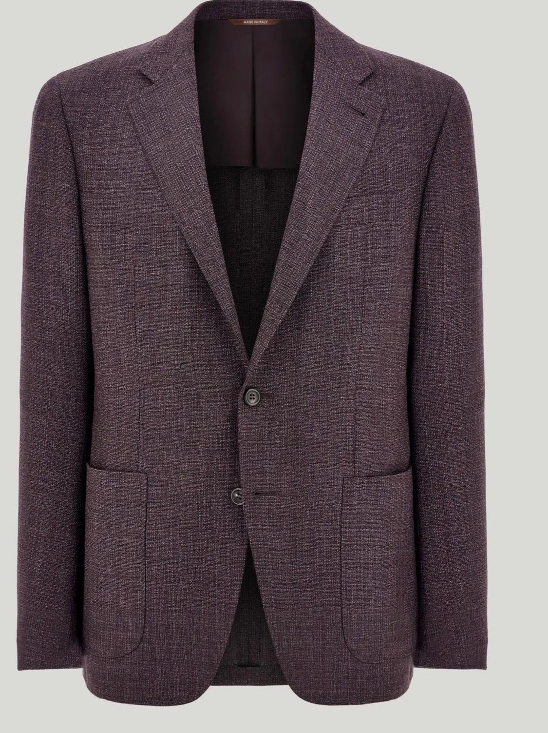 Canali Kei Model Wool Sport Coat in Plum