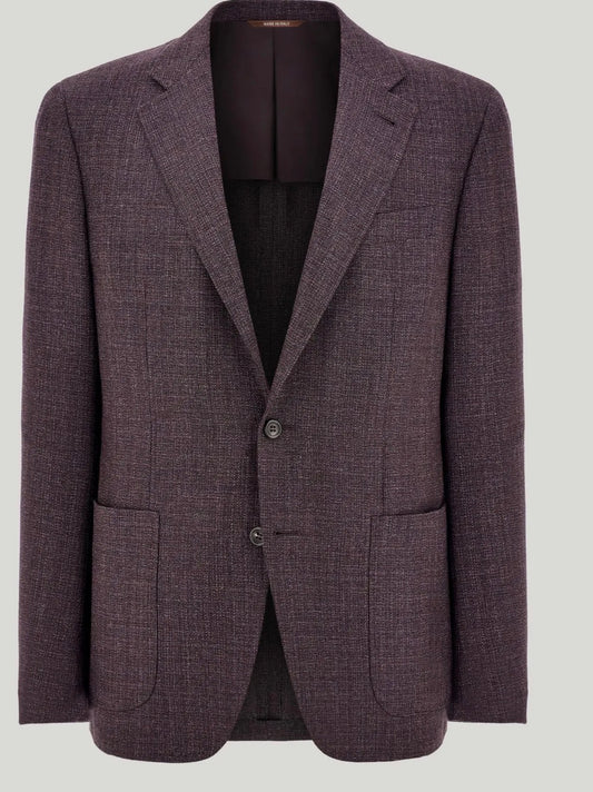 Canali Kei Model Wool Sport Coat in Plum