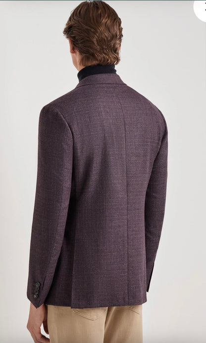 Canali Kei Model Wool Sport Coat in Plum