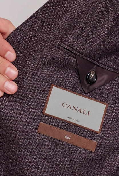 Canali Kei Model Wool Sport Coat in Plum