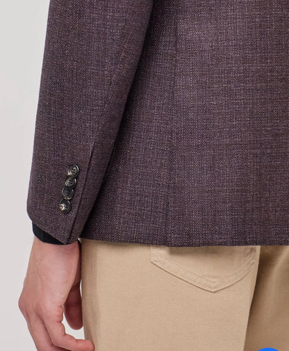 Canali Kei Model Wool Sport Coat in Plum