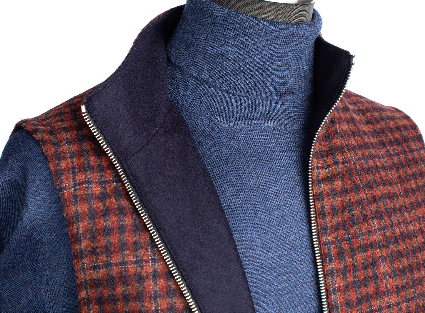 Gran Sasso Extra Fine Merino Wool Turtleneck Sweater in Mid Blue