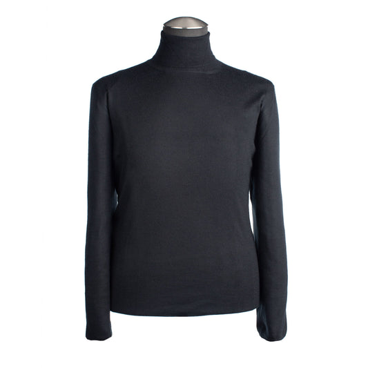 Gran Sasso Extra Fine Merino Wool Turtleneck Sweater in Black