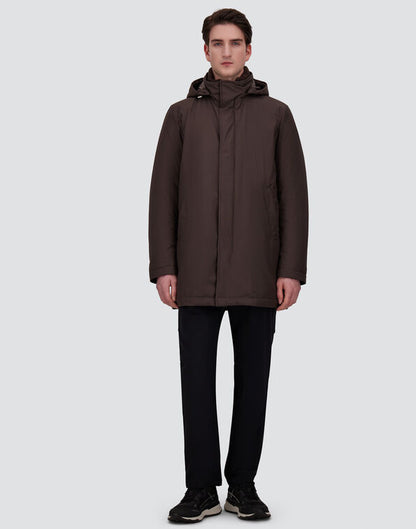 Herno Water-Resistant Parka Coat with Removable Hood – Chocolate