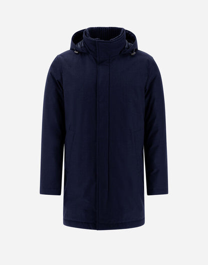 Herno Water-Resistant Parka Coat with Removable Hood – Navy