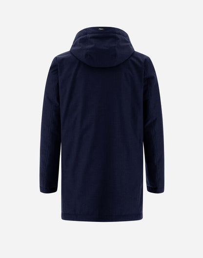 Herno Water-Resistant Parka Coat with Removable Hood – Navy