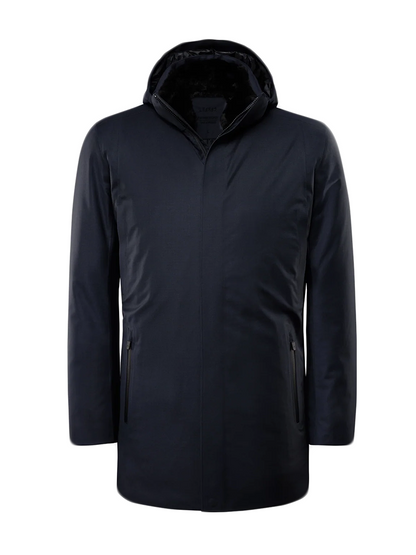 UBR Regulator Savile Wool Parka  with Removable Hood  in Dark Navy