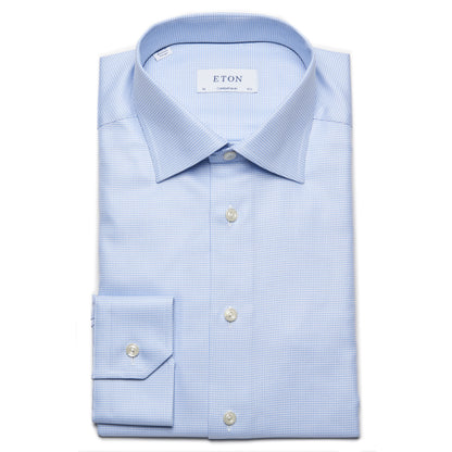 Eton Striped Signature Twill Sport Shirt in Light Blue