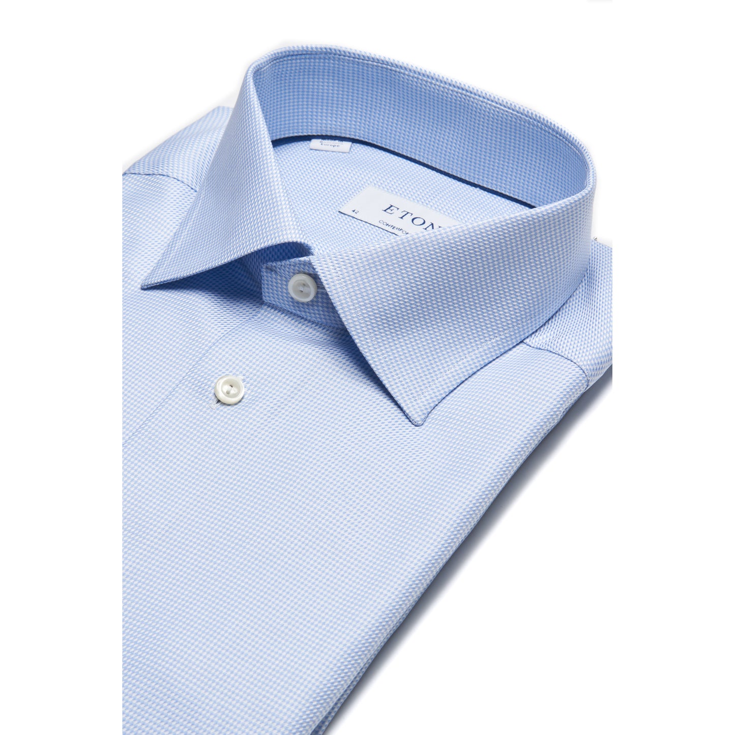 Eton Striped Signature Twill Sport Shirt in Light Blue