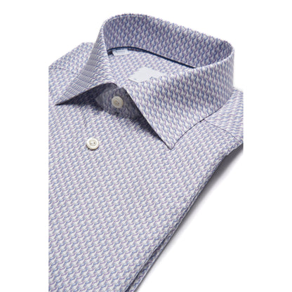 Eton Parrot Print Signature Twill in Light Purple – Slim Fit