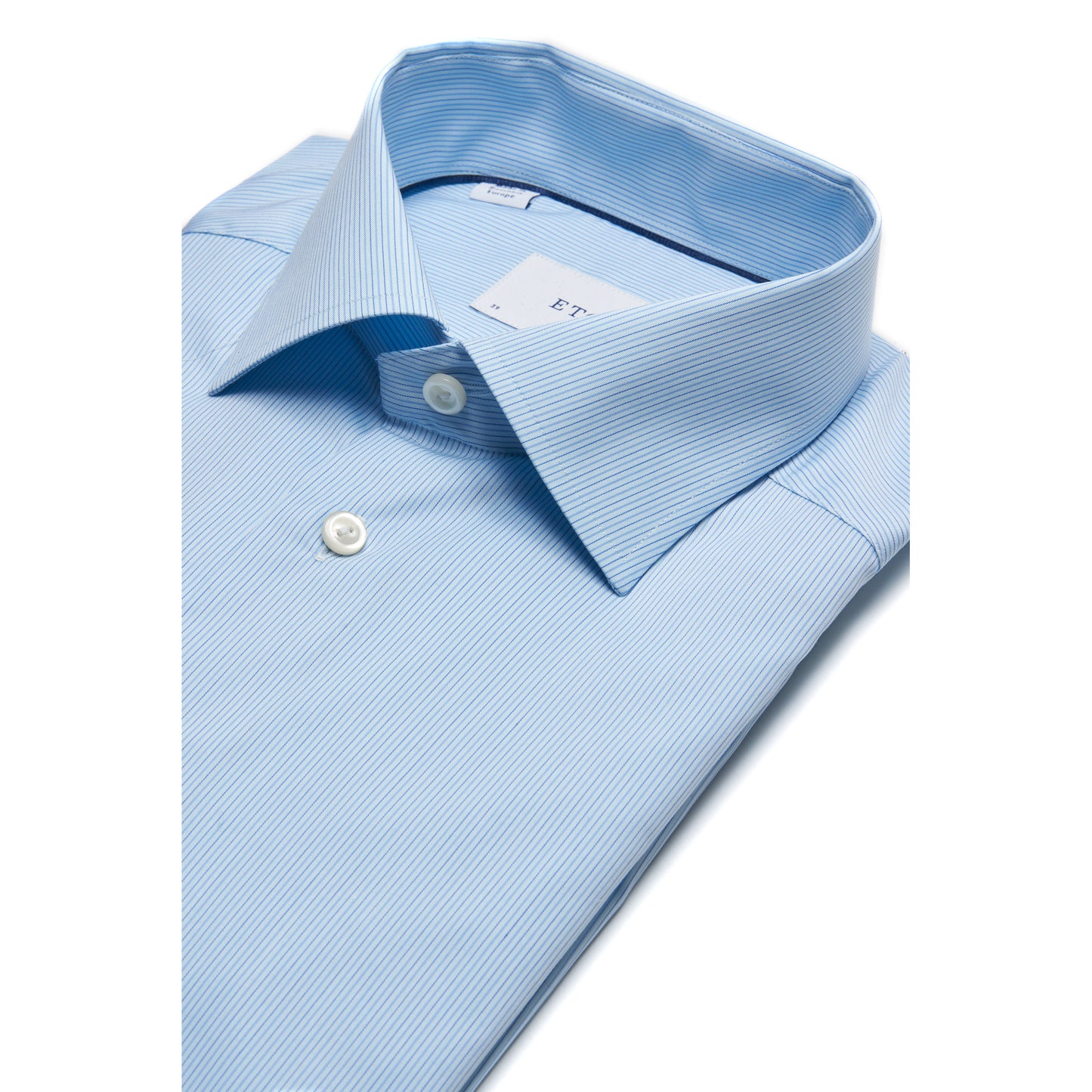 Eton Fine Stripe Signature Twill Shirt in Light Blue - Slim Fit