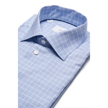 Eton Check Shirt in Light Blue – Contemporary Fit