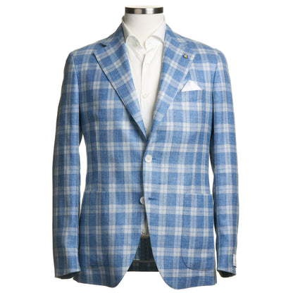 Belvest Jacket-in-the-Box Sport Coat – Light Blue Check