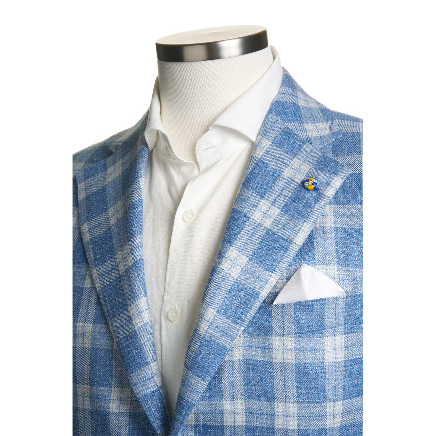 Belvest Jacket-in-the-Box Sport Coat – Light Blue Check