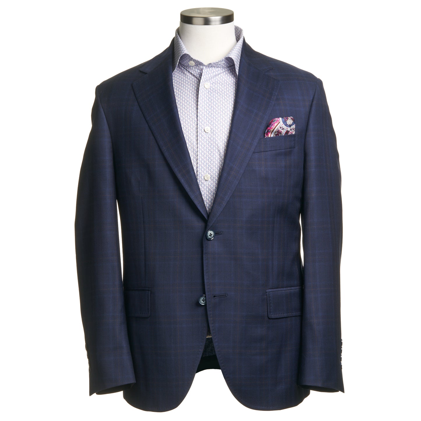 Uomo Sport Coat in Wool, Silk, and Linen – Dark Blue