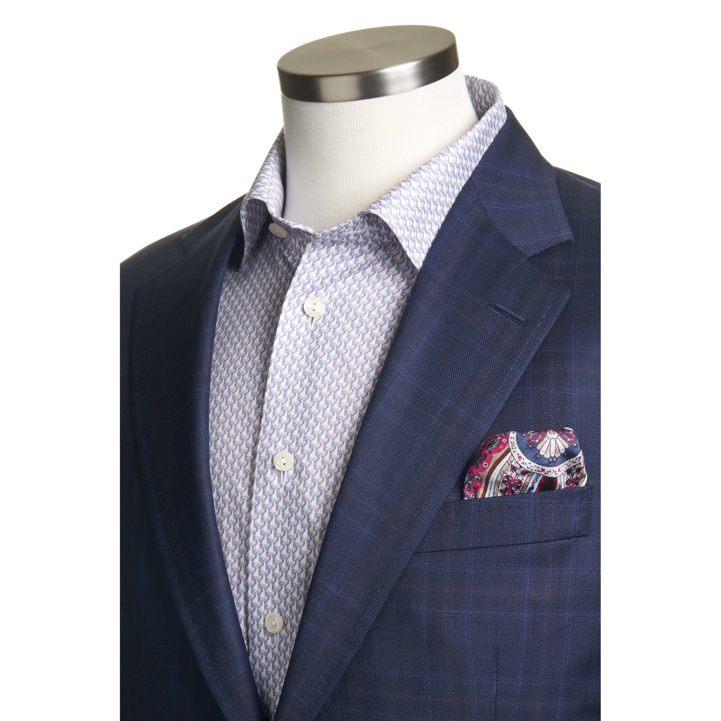 Uomo Sport Coat in Wool, Silk, and Linen – Dark Blue