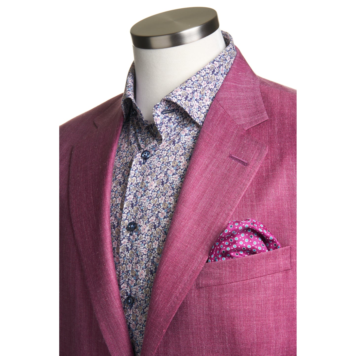 Uomo Sport Coat in Wool, Silk, and Linen – Raspberry