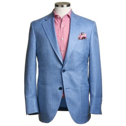 Uomo Sport Coat in Wool, Silk, and Linen – Light Blue