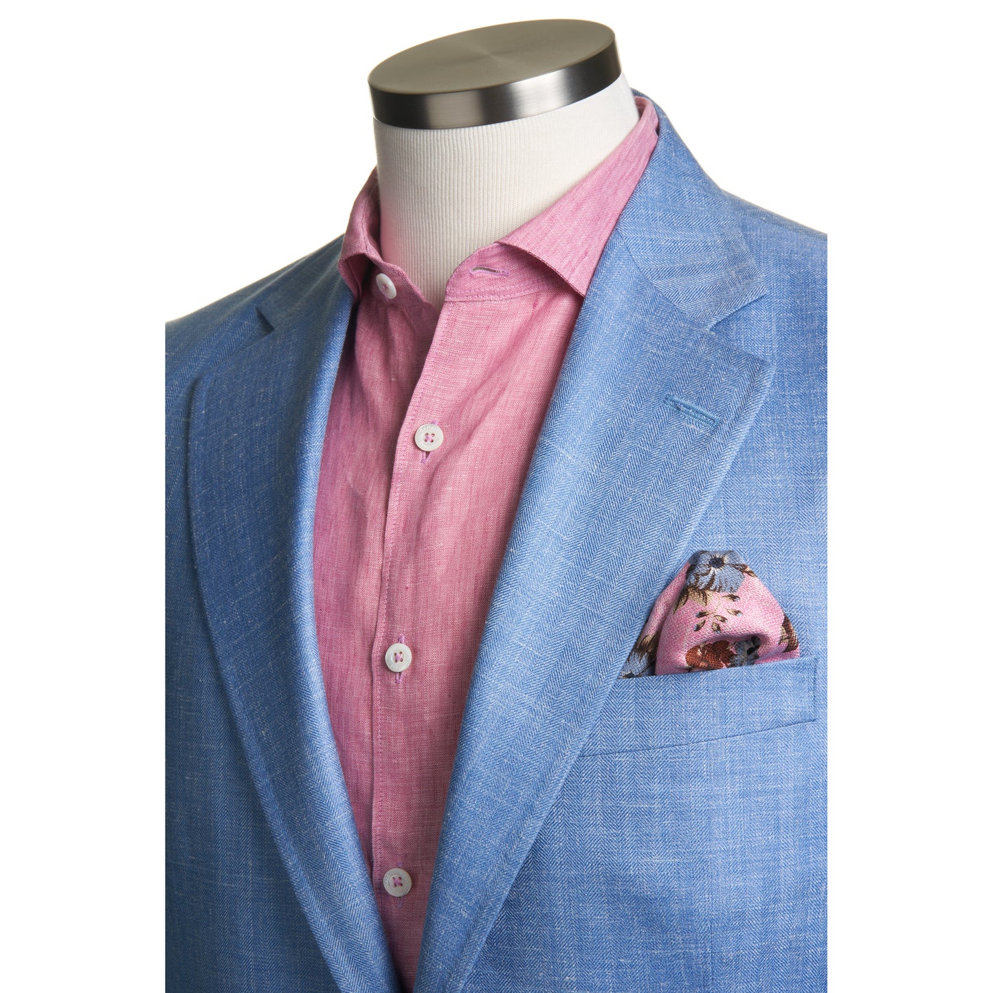 Uomo Sport Coat in Wool, Silk, and Linen – Light Blue