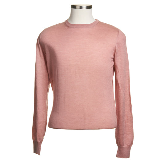 Gran Sasso Silk and Merino Wool Crew Neck Sweater in Salmon