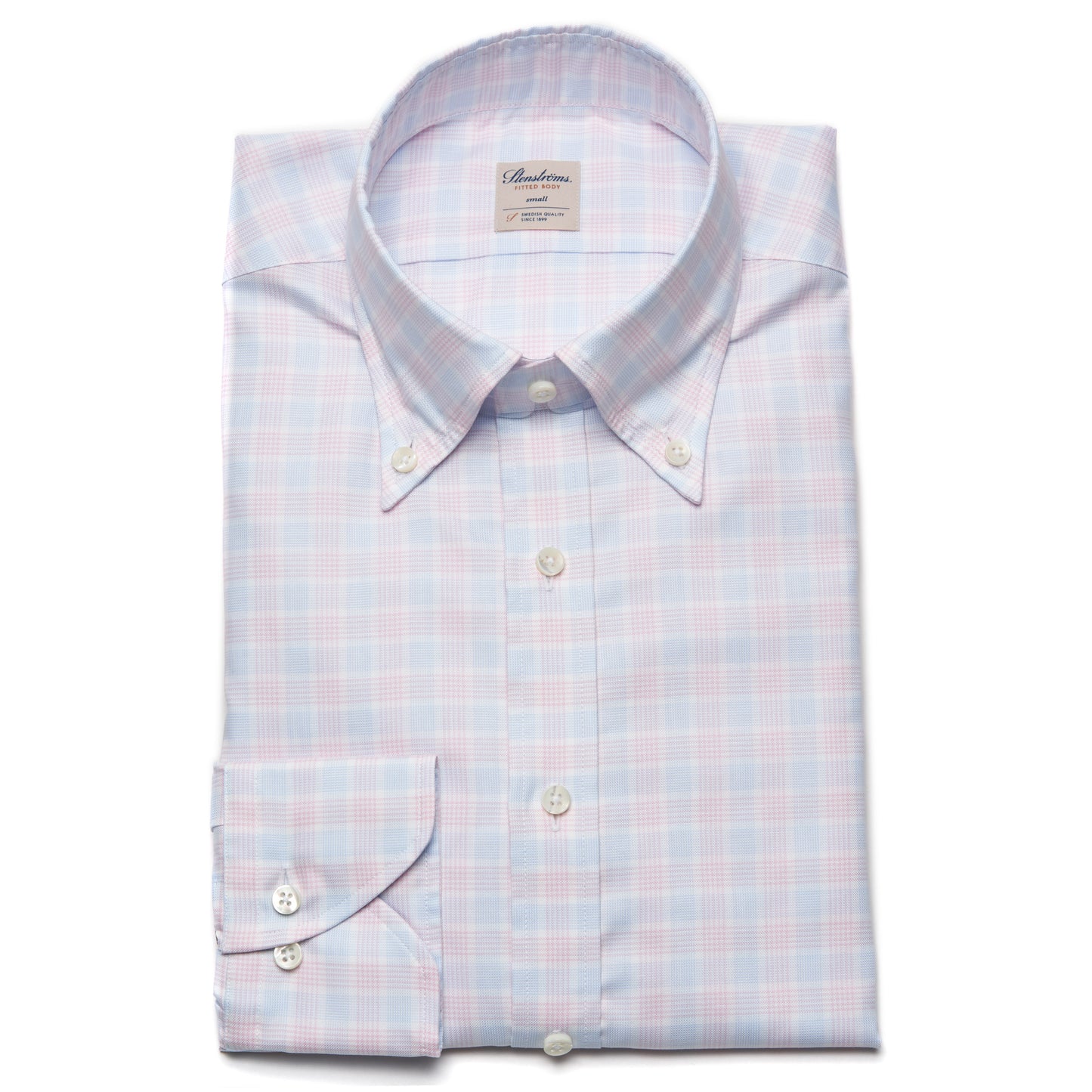 Stenströms Check Twill Shirt - Pink & Blue