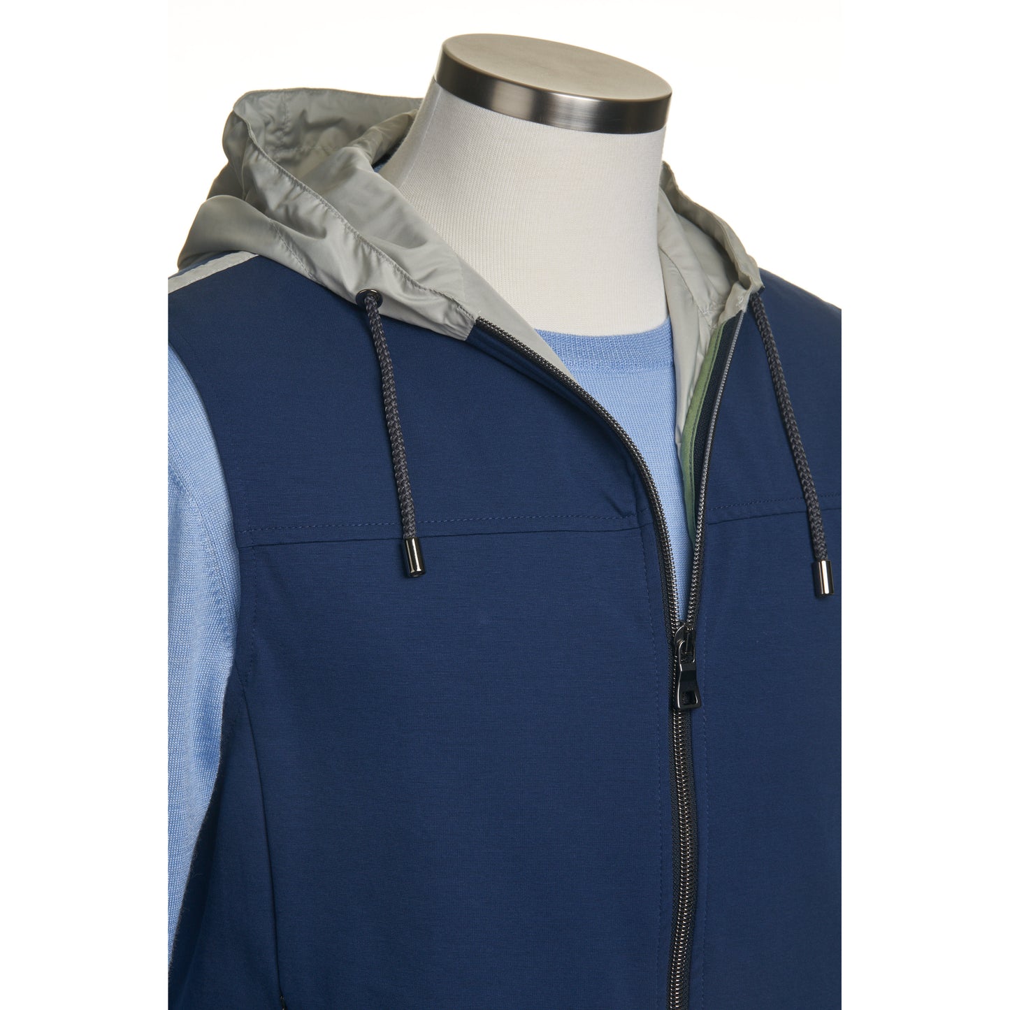 Waterville Jersey Zip-Up Hoodie Vest - Navy