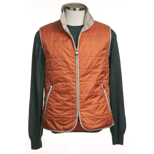 Waterville Water-Repellent Quilted Nylon Vest – Orange