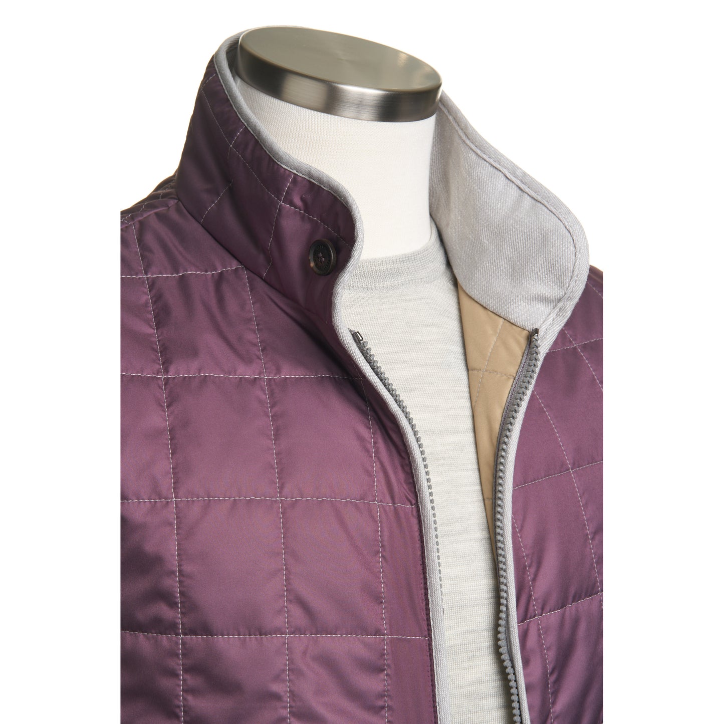 Waterville Water-Repellent Quilted Nylon Vest - Bordeaux