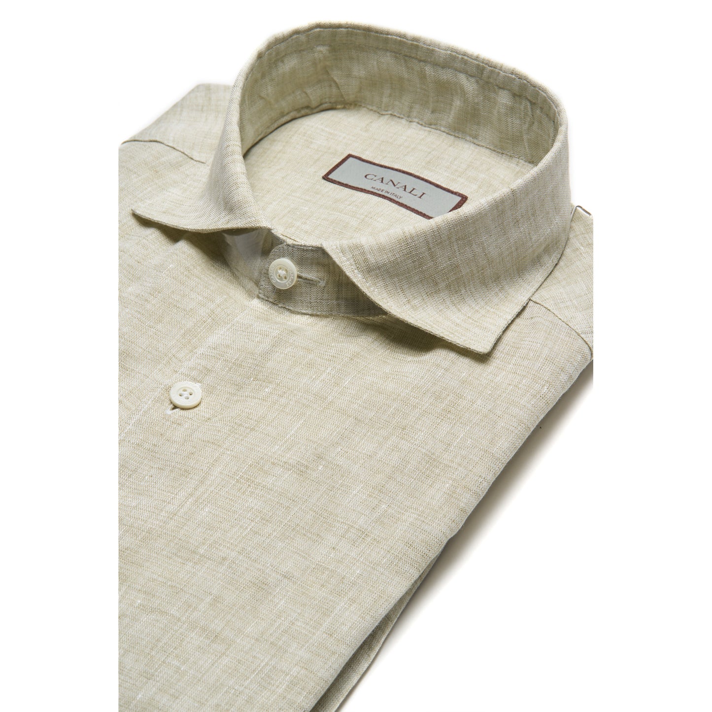 Canali Linen Sport Shirt in Pistachio