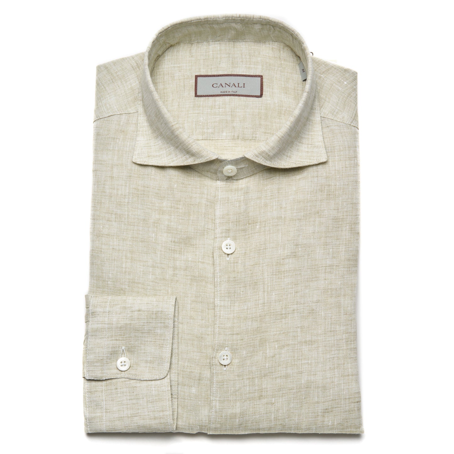 Canali Linen Sport Shirt in Pistachio