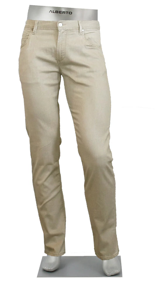 Alberto Jeans In Pipe Regular Fit  Light Weigh Tencel- Beige