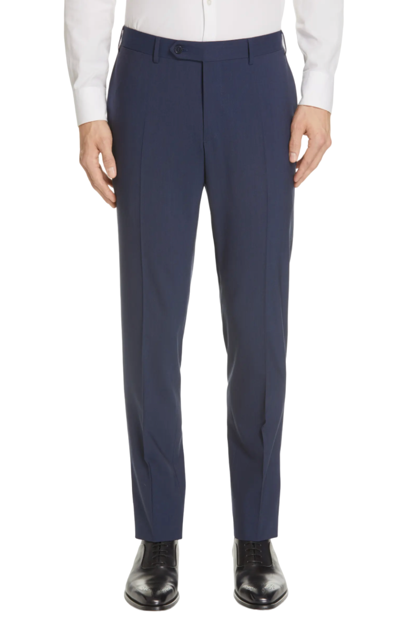 Canali Siena Classic Fit Super 130's Wool Dress Pants in Mediterranean Blue