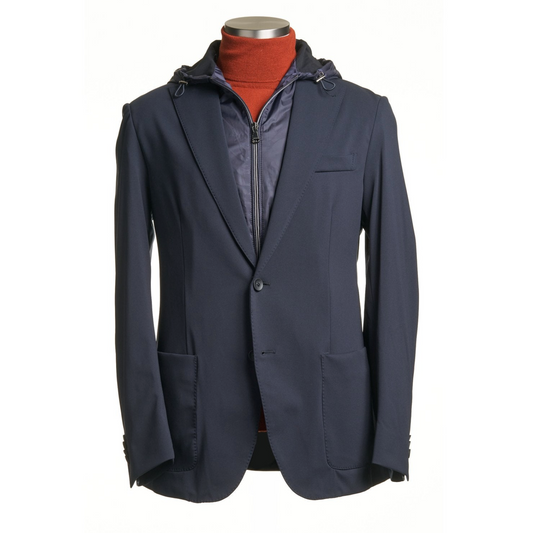 Fradi Stretch Jacket with Removable Hoodie and Chest-Piece in Royal Blue