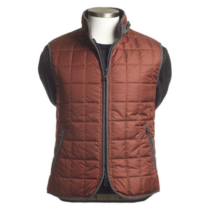 Waterville Water Repellent Quilted Nylon Vest in Burnt Orange
